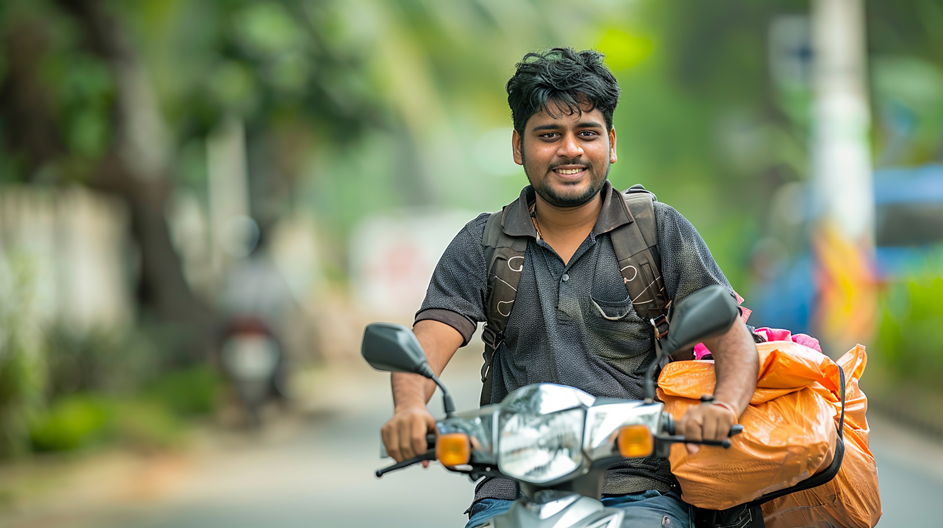 Man on scooter